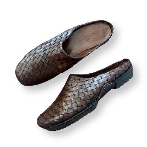 Sesto Meucci - Woven Leather Mules - Brown 8.5